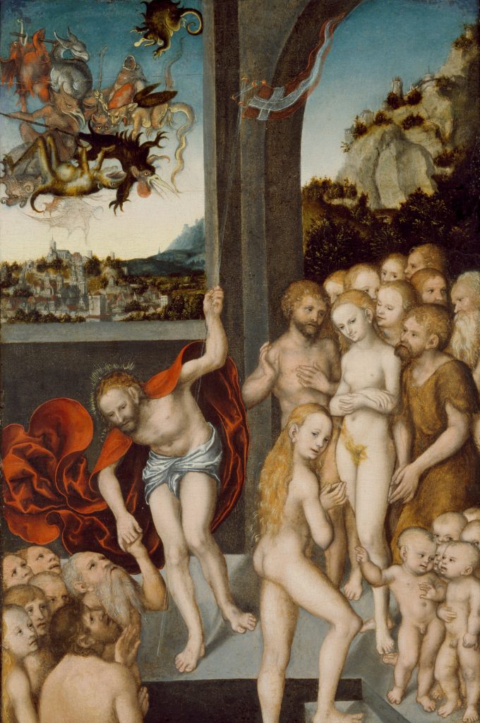 Målning av Lucas Cranach föreställande Kristus i limbo.