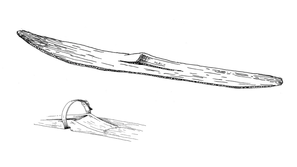 Skiss av en träskida